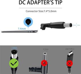 img 2 attached to 65W Dell Laptop Charger - Compatible with Inspiron, Latitude, XPS, Vostro - LA65NS2-01/HA65NS5-00 Power Supply Adapter (DC:7.4x5.0mm)