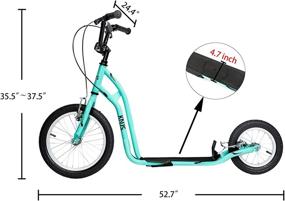img 3 attached to 🛴 KNUS Scooter for Youth and Adults - 16-Inch Front Wheel, 12-Inch Rear Wheel, Front & Rear Caliper Brakes - Available in Various Colors