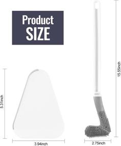 img 2 attached to 🧼 BomStar Toilet Bowl Brush: 360° Flexible Silicone Golf Club Set for Effective Cleaning, Wall Mounted Drilling-Free Design with Quick Drying Holder (White)