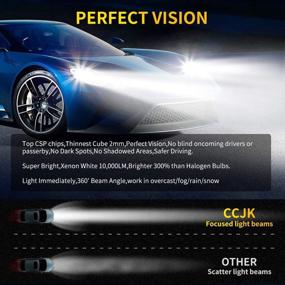 img 1 attached to 🔦 CCJK H13 9008 LED Headlight Bulbs - 100W 12000LM 6000K Xenon White - High/Low Beam, Fog Light Conversion Kit - IP67, CSP Chips, 360 Degree Angle