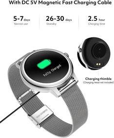 img 1 attached to ⌚ VEKEY Smart Watch: GPS Fitness Tracker with Blood Pressure Monitoring and Heart Rate Analysis for Men and Women - Silver