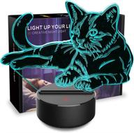 🐱 3d night light pet cat lamp | optical illusion bedside lamp | touch switch nightlights | 7 colors changing led lamps | perfect birthday gifts for girls, kids, children, boys, adults, women | n01 pet cat логотип