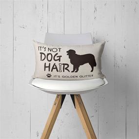 img 3 attached to Mancheng-zi Golden Retriever Glitter Pillow Case - Funny Dog Hair Quotes, Ideal Dog Lover Gift, Linen Cushion Cover for Sofa Couch Bed, 20X12 Inch