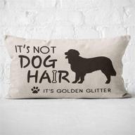 mancheng-zi golden retriever glitter pillow case - funny dog hair quotes, ideal dog lover gift, linen cushion cover for sofa couch bed, 20x12 inch logo