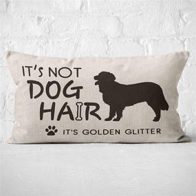 img 4 attached to Mancheng-zi Golden Retriever Glitter Pillow Case - Funny Dog Hair Quotes, Ideal Dog Lover Gift, Linen Cushion Cover for Sofa Couch Bed, 20X12 Inch