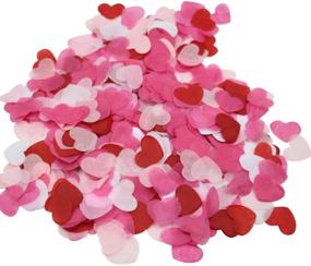 img 3 attached to Mybbshower 1 Inch White Pinks Red Tissue Paper Heart Confetti: Stunning Wedding Reception Decoration Table Scatter - 100 Grams Pack