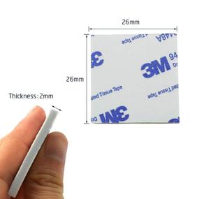img 2 attached to 🔘 YISION 100 Pieces 3m Double Sided Sticky Pads: High-Quality Super-Sticky Adhesive Foam Pads for Mounting | 26 x 26 x 2mm | Square, White