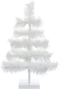 img 3 attached to Classic White Tinsel Christmas Tree - 24-inch Tabletop Home Holiday Centerpiece Display Decorations with 2FT Tall White Stand Included