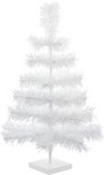 classic white tinsel christmas tree - 24-inch tabletop home holiday centerpiece display decorations with 2ft tall white stand included logo