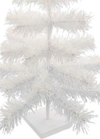 img 2 attached to Classic White Tinsel Christmas Tree - 24-inch Tabletop Home Holiday Centerpiece Display Decorations with 2FT Tall White Stand Included