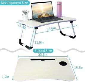 img 3 attached to Portable Foldable Stable Non-Assembly Laptop Table Laptop Accessories for Lapdesks
