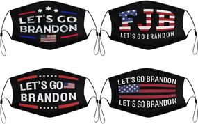 img 4 attached to 🎭 Unisex Let's Go Brandon Mask - 2 Pack, Breathable & Reusable Fjb Face Mask for Adults