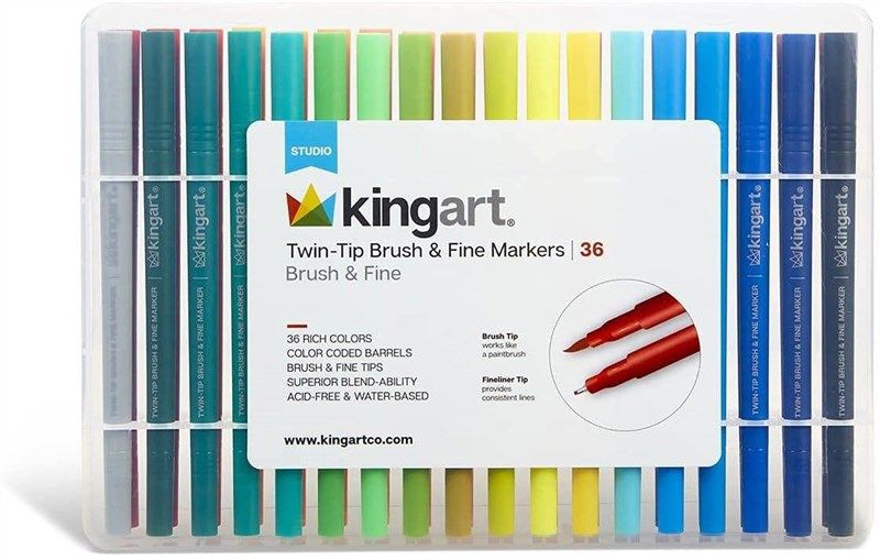 KINGART® PRO Extra Fine Point Acrylic Paint Pen Markers, Water-Based Ink,  Set of 12 Colors in 2023