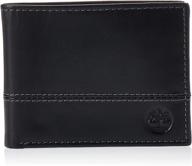 hunter leather passcase trifold wallet by timberland: men's accessories for card cases & money organizers logo