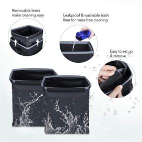 img 2 attached to 🚗 Convenient and Leakproof Farasla All-in-One Car Trash Can with 2 Removable Liners – Adjustable Tissue Holder & Straps included!