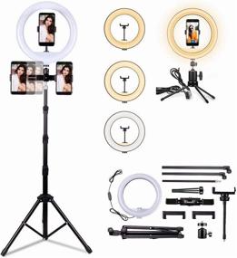 img 4 attached to ECOOLBUY LED Ring Light Portable Folding 10Inch12Inch Make Up RingLight Tripod Stand For YouTube Video