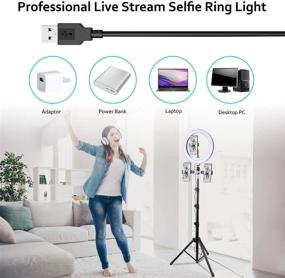 img 2 attached to ECOOLBUY LED Ring Light Portable Folding 10Inch12Inch Make Up RingLight Tripod Stand For YouTube Video