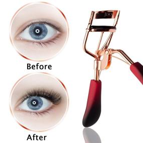 img 2 attached to 💫 Professional Lash Curler with Spring Loaded Extra Curl - JDO Eyelash Curler, Rose Gold, Fits All Eye Shapes, No Pinching, Makeup Tool for Eyelashes