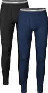 🔥 stay cozy and stylish with david archy men's winter warm stretchy cotton fleece lined base layer pants thermal bottoms long johns - 2 pack with fly logo