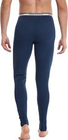 img 2 attached to 🔥 Stay Cozy and Stylish with DAVID ARCHY Men's Winter Warm Stretchy Cotton Fleece Lined Base Layer Pants Thermal Bottoms Long Johns - 2 Pack with Fly