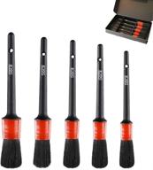 🧽 cocode detail brush set (5-piece): ideal auto detailing brushes for car, motorcycle, and automotive cleaning - wheels, dashboard, interior, exterior, leather, air vents, emblems logo