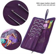 🧶 complete 104pcs stainless steel knitting tool set: leather sheath, needles, hooks, yarn kits, diy hand knitting art tools - ideal for all crochet lovers - beginners to experts logo