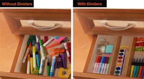 img 2 attached to 🎍 Bamboo Extra-Large Expandable Drawer Dividers Organizer – Adjustable (2.6" Tall, 17.5 to 22 Inch) – Kitchen Utensil Separators for Dresser, Bedroom, Baby Drawer, Bathroom, Office – Set of 4 (Natural)