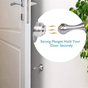 img 1 attached to 🚪 Bewelter Magnetic Door Stopper Set - Stainless Steel Door Catch with 3M Adhesive Tape - No Drilling Door Holder for Home, Office, and Garage (2 Pack)