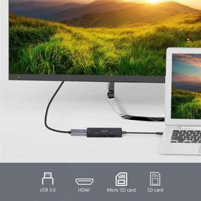 img 3 attached to 🔌 Benfei USB C в HDMI хаб: 2 порта USB-C в USB, поддержка SD/TF карт - MacBook Pro, Galaxy S9/S8, Surface Book 2, Dell XPS 13/15, Pixelbook и другие