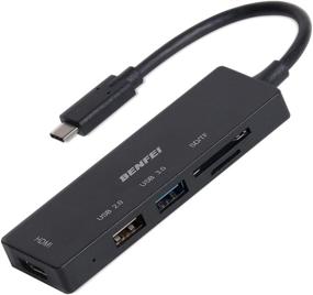 img 4 attached to 🔌 Benfei USB C to HDMI Hub: 2 Port USB-C to USB, SD/TF Card Compatibility - MacBook Pro, Galaxy S9/S8, Surface Book 2, Dell XPS 13/15, Pixelbook & More