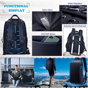 img 1 attached to ZINZ Slim and Expandable 15-16 Inch Laptop Backpack with USB - Anti Theft Business Travel Notebook Bag - Multipurpose Large Capacity Daypack for Men & Women - College School Bookbag - Blue