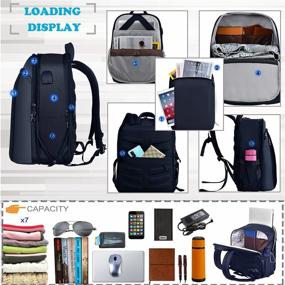 img 2 attached to ZINZ Slim and Expandable 15-16 Inch Laptop Backpack with USB - Anti Theft Business Travel Notebook Bag - Multipurpose Large Capacity Daypack for Men & Women - College School Bookbag - Blue