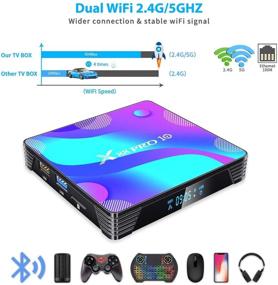 img 2 attached to 📺 Antfraer X88 PRO 10 Android TV Box 10.0 - Ultimate 4GB RAM 64GB ROM RK3318 Quad-Core 64 Bits - Dual-WiFi 2.4GHz/5GHz BT 4.0 - USB 3.0 - 3D 4K Android Box