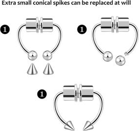 img 2 attached to 🌟 StarMore Magnetic Septum Nose Ring: A Stylish Stainless Steel Faux Nose Septum Ring