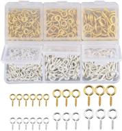 📎 400pcs screw eye pins, mini metal eye pins for diy art&amp;crafts, jewelry making findings, charm bead supplies - gold&amp;platinum, 3 sizes available logo