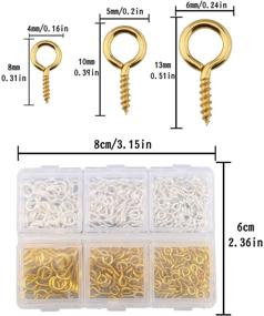 img 3 attached to 📎 400pcs Screw Eye Pins, Mini Metal Eye Pins for DIY Art&amp;Crafts, Jewelry Making Findings, Charm Bead Supplies - Gold&amp;Platinum, 3 Sizes Available