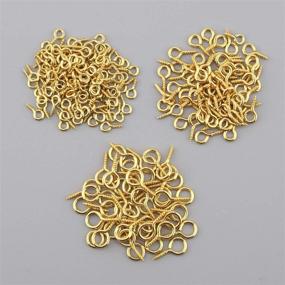 img 1 attached to 📎 400pcs Screw Eye Pins, Mini Metal Eye Pins for DIY Art&amp;Crafts, Jewelry Making Findings, Charm Bead Supplies - Gold&amp;Platinum, 3 Sizes Available