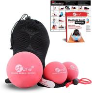 🌟 sfera deep tissue massage ball set, trigger point release for myofascial relief, includes 1 xl massage ball and 2 lacrosse size firm rubber balls with mesh bag logo