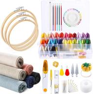 🧵 caydo 145-piece embroidery kit: colorful threads, organizer box, linen fabric, hoops & tools for beginner adults and kids logo