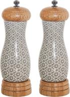 🌿 bloomingville stoneware cécile grey salt & pepper mill set - set of 2, 6.5 inches: elegant seasoning tools logo