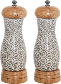 img 1 attached to 🌿 Bloomingville Stoneware Cécile Grey Salt & Pepper Mill Set - Set of 2, 6.5 Inches: Elegant Seasoning Tools