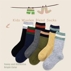 img 3 attached to 🧦 6 Pack of Kids Winter Warm Wool Socks for Boys - Thermal Crew Socks