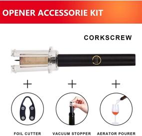 img 1 attached to 4PCS Air Pressure Pump Wine Bottle Opener with Foil Cutter, Aerator Pourer, Vacuum Stopper - Simple Cork Remover, Efficient Corkscrew Bottle Opener - Ideal for Wine Lovers, Perfect Wine Gift
