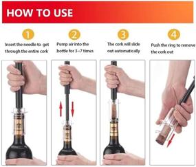 img 3 attached to 4PCS Air Pressure Pump Wine Bottle Opener with Foil Cutter, Aerator Pourer, Vacuum Stopper - Simple Cork Remover, Efficient Corkscrew Bottle Opener - Ideal for Wine Lovers, Perfect Wine Gift