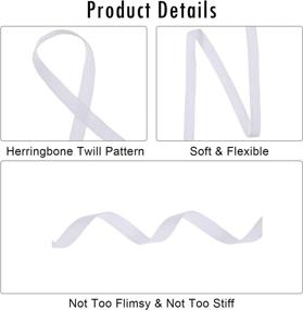 img 1 attached to Cotton Ribbon Natural Herringbone Webbing Crafting in Fabric Ribbons