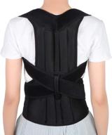 🏋️ back brace posture corrector: adjustable lumbar support belt for men and women – improve posture, prevent slouching, relieve pain (size l 31"-42") logo