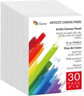 🎨 30 pack of pre-primed 4 x 6 inch canvas boards for acrylic and oil painting logo