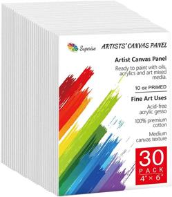 img 4 attached to 🎨 30 Pack of Pre-Primed 4 x 6 Inch Canvas Boards for Acrylic and Oil Painting