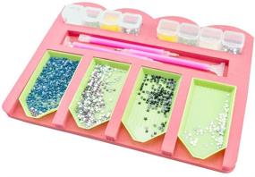 img 1 attached to Diamond Painting Accessories Organizer Kit for Adults - Multi-Boat Holder Tools Trays with Drill Pen Grids, Plastic Diamond Embroidery Boxes, and Slots Storage Container Box