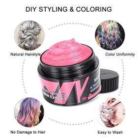 img 3 attached to 💖 Vibrant, Washable Pink Hair Wax: Instantly Color Your Hair with Temporary Hair Dye Cream - Perfect for Women and Men